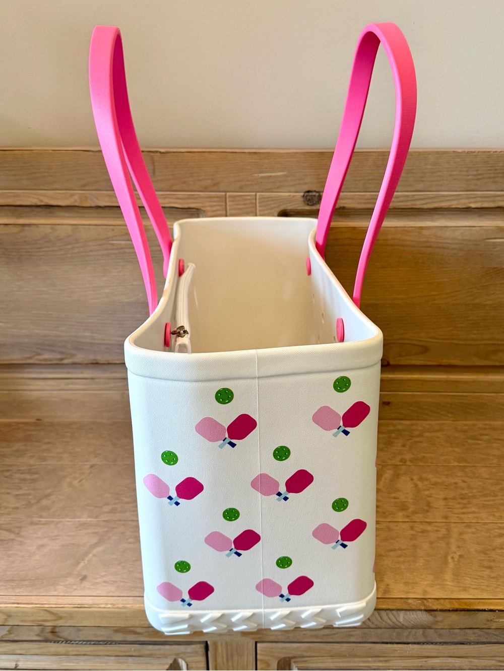 Original Bogg Bag Large Beach Tote MVP Sports Pickleball White Pink Green NWT - Picture 6 of 10